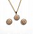 Conjunto Pizza Cravejado com Zircônias Folheado Ouro 18k - Imagem 1