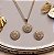 Conjunto Pizza Cravejado com Zircônias Folheado Ouro 18k - Imagem 2