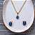 Conjunto Azul Cravejado com Zircônias Folheado Ouro 18k - Imagem 2