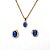 Conjunto Azul Cravejado com Zircônias Folheado Ouro 18k - Imagem 1