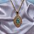 Colar Oval Turmalina Cravejado Folheado Ouro 18k - Imagem 2