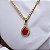 Colar Gota Rubi Cravejado Folheado Ouro 18k - Imagem 2