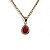 Colar Gota Rubi Cravejado Folheado Ouro 18k - Imagem 1