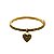 Bracelete Coração com Zircônias Pretas Banho Ouro 18K - Imagem 1