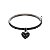 Bracelete Coração com Zircônias Pretas Banho Ródio Branco - Imagem 1