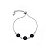 Pulseira Regulável Cristal Preto Banho Ródio Branco - Imagem 1