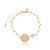Pulseira Medalha Olho Grego com Cristal Banho Ouro 18k - Imagem 1