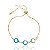 Pulseira Regulável Cristal Azul Banho Ouro 18k - Imagem 1