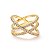 Anel 3 Fios Cravejados Cruzados Folheado a Ouro 18K - Imagem 1