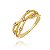 Anel 3 Fios Trançados Com Zircônias Ponto De Luz Folheado a Ouro 18K - Imagem 1