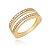 Anel 4 Fios Lisos E Cravejados Alternados Folheado a Ouro 18K - Imagem 2