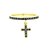Anel Aliança Inteira Com Pingente Cruz Cravejado Com Zircônias Pretas Folheado a Ouro 18K - Imagem 3