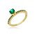 Anel Aparador Com Zirconia Verde Cravejado Folheado a Ouro 18K - Imagem 1