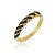 Anel Aparador Ondas Com Zirconias Pretas Folheado a Ouro 18K - Imagem 2