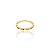 Anel Aparador Zircônias Rainbow E Detalhes Em X Folheado a Ouro 18K - Imagem 2