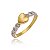 Anel Aro Com Zircônias Coração Liso Folheado a Ouro 18K - Imagem 1