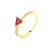 Anel Aro Cravejado Zircônia Em Triângulo Rosa Folheado a Ouro 18K - Imagem 2