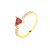 Anel Aro Cravejado Zircônia Em Triângulo Rosa Folheado a Ouro 18K - Imagem 2