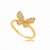 Anel Borboleta Cravejada Folheado a Ouro 18K - Imagem 2
