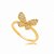 Anel Borboleta Cravejada Folheado a Ouro 18K - Imagem 2