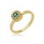 Anel Chuveiro Cristal Zirconia Verde Folheado a Ouro 18K - Imagem 1