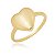 Anel Coração Abaulado Liso Galeria Folheado a Ouro 18K - Imagem 2
