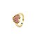 Anel Coração Pavê Rosa Folheado a Ouro 18K - Imagem 1