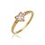 Anel Coração Zircônia Cristal Zircônias Lado Folheado a Ouro 18K - Imagem 1
