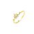 Anel Coroa Com Zircônias Flor No Aro Folheado a Ouro 18K - Imagem 2