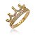 Anel Coroa Cravejado Base Dupla 5 Pontas Folheado a Ouro 18K - Imagem 2