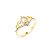 Anel Coroa Em V Cravejada Folheado a Ouro 18K - Imagem 1