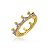 Anel Coroa Inteira Cravejado Folheado a Ouro 18K - Imagem 1