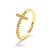 Anel Cruz Cravejada Horizontal Folheado a Ouro 18K - Imagem 1