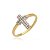 Anel Cruz Granitada Ródio Folheado a Ouro 18K - Imagem 1
