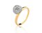 Anel Meia Bola Cravejada Com Zircônias Folheado a Ouro 18K - Imagem 2