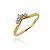 Anel Mini Coroa 5 Zircônias Navetes Folheado a Ouro 18K - Imagem 2