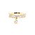 Anel Navetes Cristal Pingente Gota Folheado a Ouro 18K - Imagem 1
