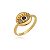 Anel Olho Grego Redondo Folheado a Ouro 18K - Imagem 1