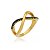 Anel X Fio Preto Folheado a Ouro 18K - Imagem 1