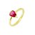 Anel Zircônia Gota Rosa Folheado a Ouro 18K - Imagem 2