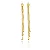 Aplique 3 Fios Grande Com Bola Folheado a Ouro 18K - Imagem 1