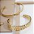 Bracelete Grosso Ondulado Folheado a Ouro 18K - Imagem 3