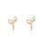 Brinco 2 Folhas Cravejado Folheado a Ouro 18K - Imagem 1