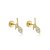 Brinco 2 Ramo De Folhas Zirconia Folheado a Ouro 18K - Imagem 1