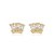 Brinco 3 Navetes Cristal Folheado a Ouro 18K - Imagem 1