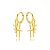Brinco Argola 3 Cruzes M Folheado a Ouro 18K - Imagem 1