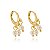 Brinco Argola 3 Perolas Penduradas Folheado a Ouro 18K - Imagem 2