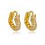 Brinco Argola Coração Cravejado Folheado a Ouro 18K - Imagem 1