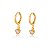Brinco Argola Coração Zircônia Cristal Folheado a Ouro 18K - Imagem 1