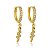 Brinco Argola Cravejado Pingente Cobra Folheado a Ouro 18K - Imagem 2